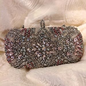 Nina jeweled clutch pink deco embellishment